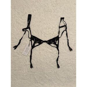 NWT Bluebella Nova Black Floral lace garter belt w adjustable straps Sz 6/Small